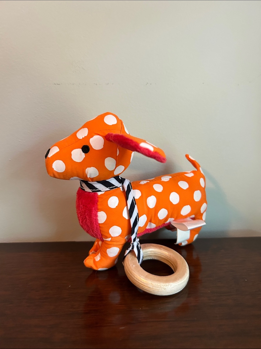 Manhattan Toy Orange "Dotty Pup" Dachshund Dog Stuffed Animal 2014